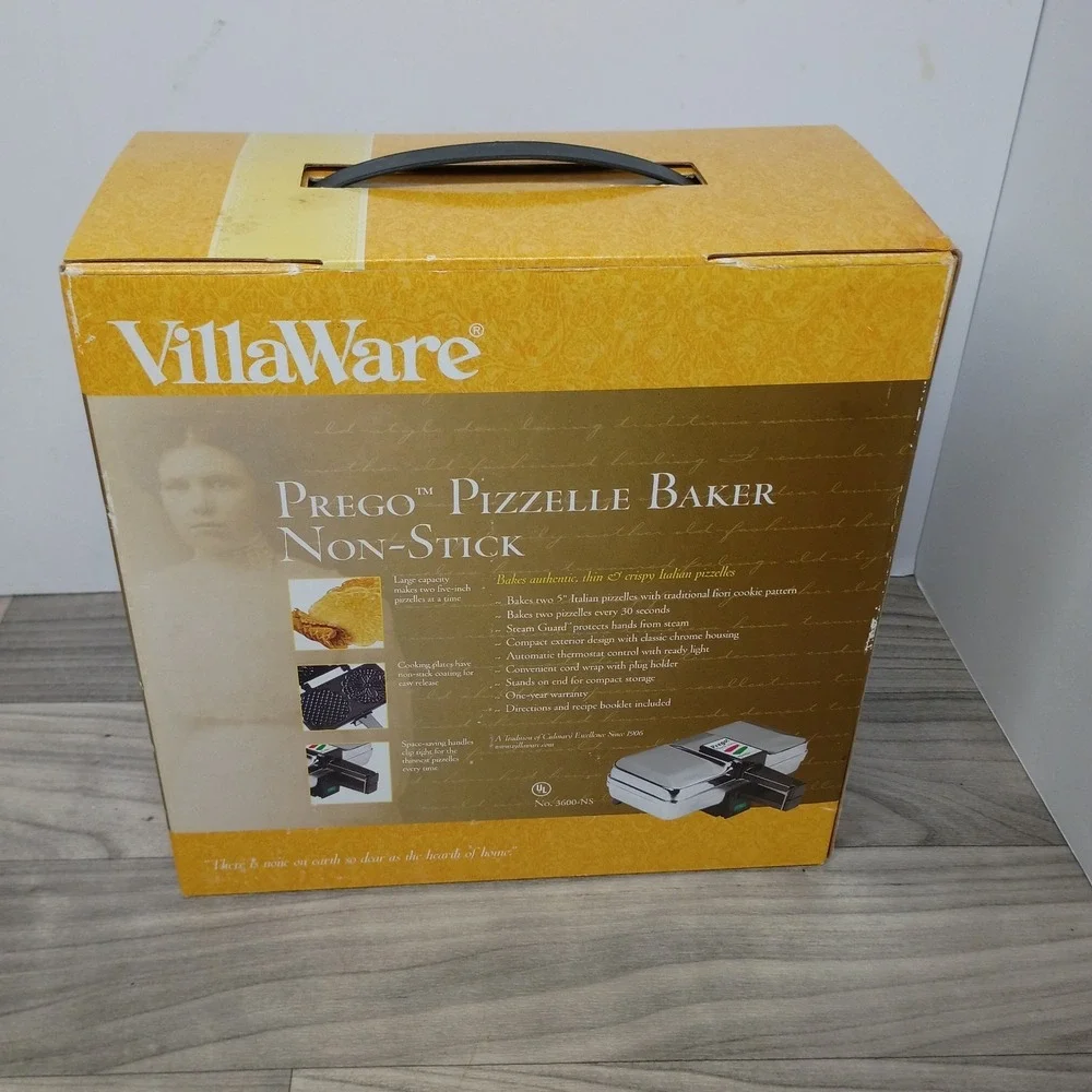 VillaWare Prego Pizzelle Baker Series 2 Maker 3600-NS Italian Cookies